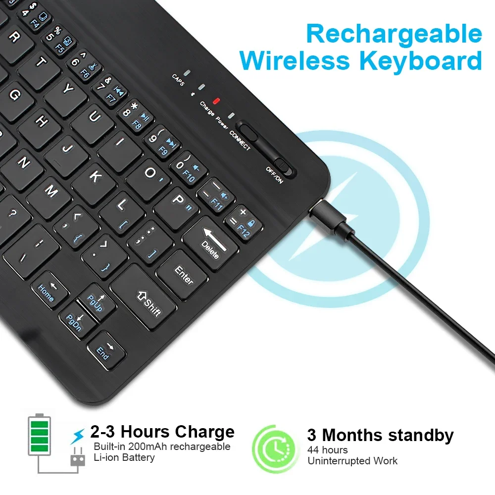 Teclado Bluetooth Mini teclado inalámbrico recargable de 10 pulgadas teclado portátil para juegos para PC portátil tableta Android - imagen 3