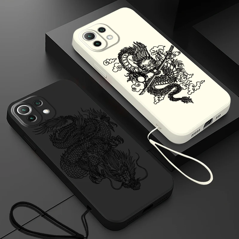 Funda para Xiaomi Mi 10T 11T 12T Pro 13 11 12 Lite funda suave dragón minimalista fresco