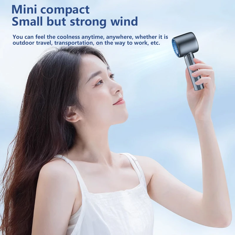 Ventilador eléctrico de mano de 8000mAh, ventilador circulador de aire portátil inalámbrico con pantalla tecnológica, Enfriador de refrigeración por aire de escritorio, ventilador silencioso 2025 - imagen 2