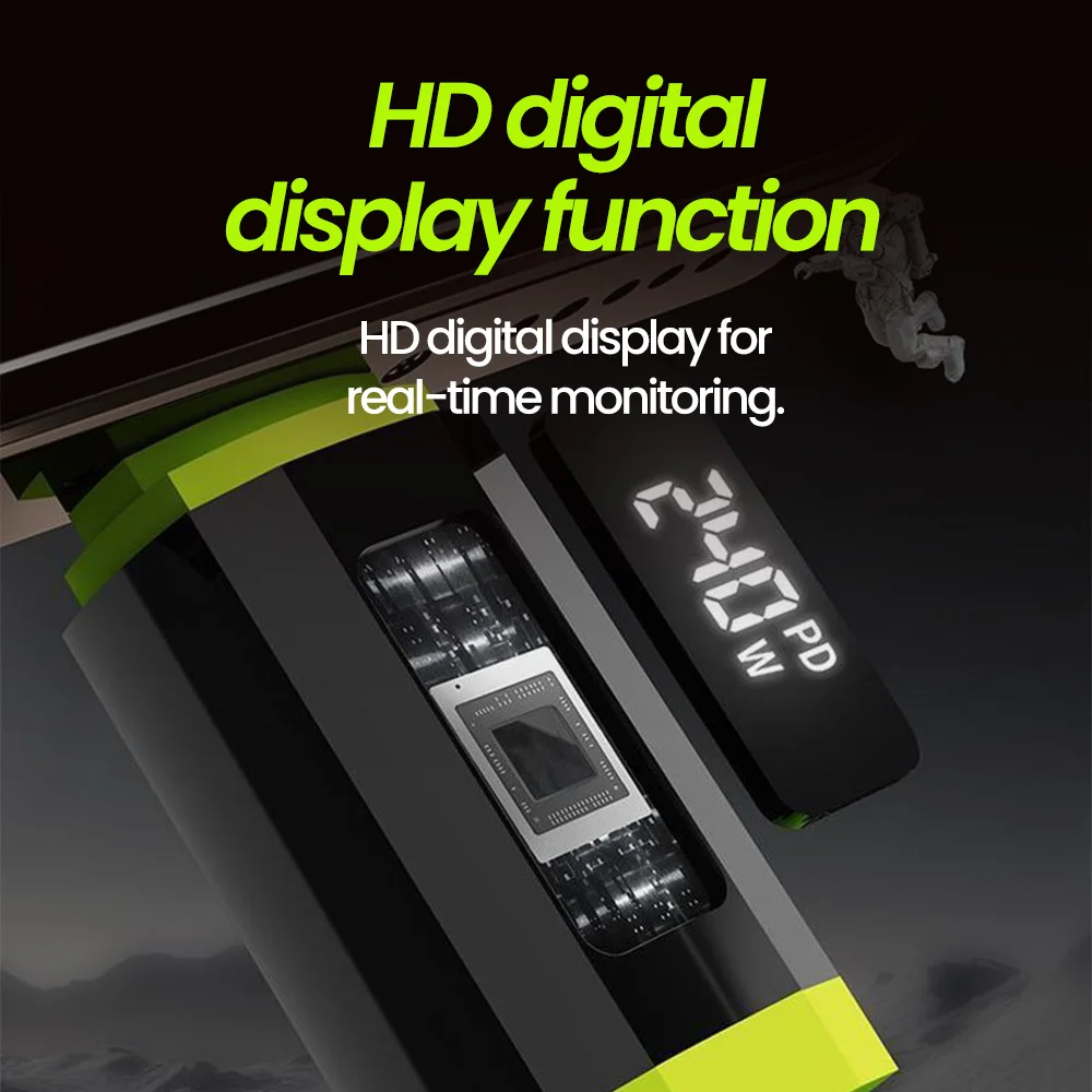 Cable de pantalla Digital de silicona de 240W tipo C a tipo C Cable de carga rápida para iphone 15 16 Samsung Xiaomi Huawei Cable USB tipo C - imagen 4