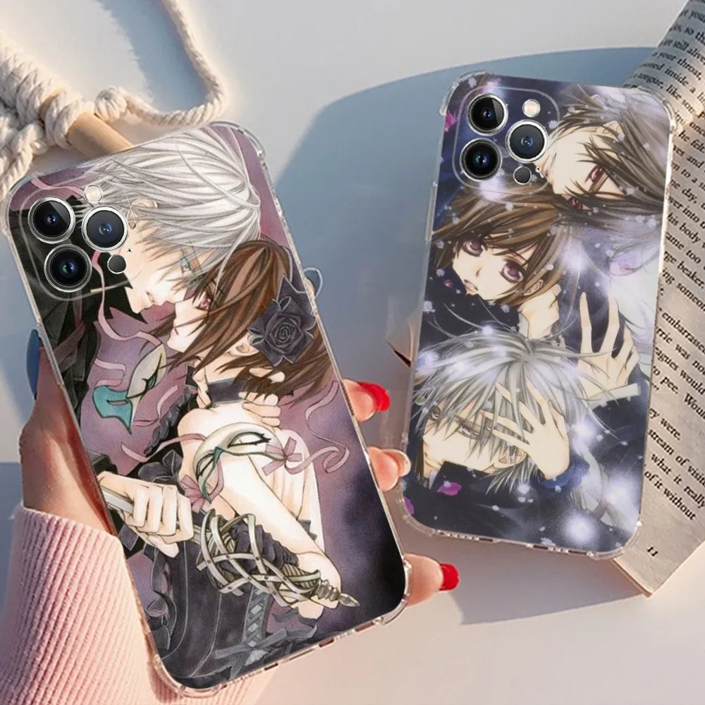 Funda de teléfono Vampire Knight para iPhone 15 13 14 Pro Max XS XR 12 11 Pro 13 Mini 6 7 8 Plus cubierta trasera transparente Capa