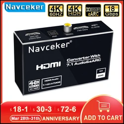 Extractor Audio HDMI a TOSLINK SPDIF - 4K HDR eARC