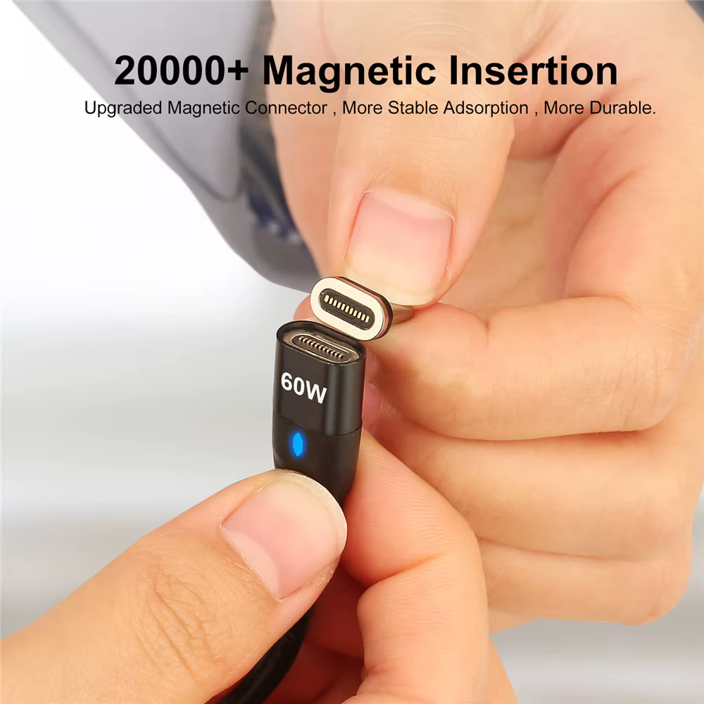 USLION Cable Magnético USB-C 60W PD – Carga Rápida - imagen 4