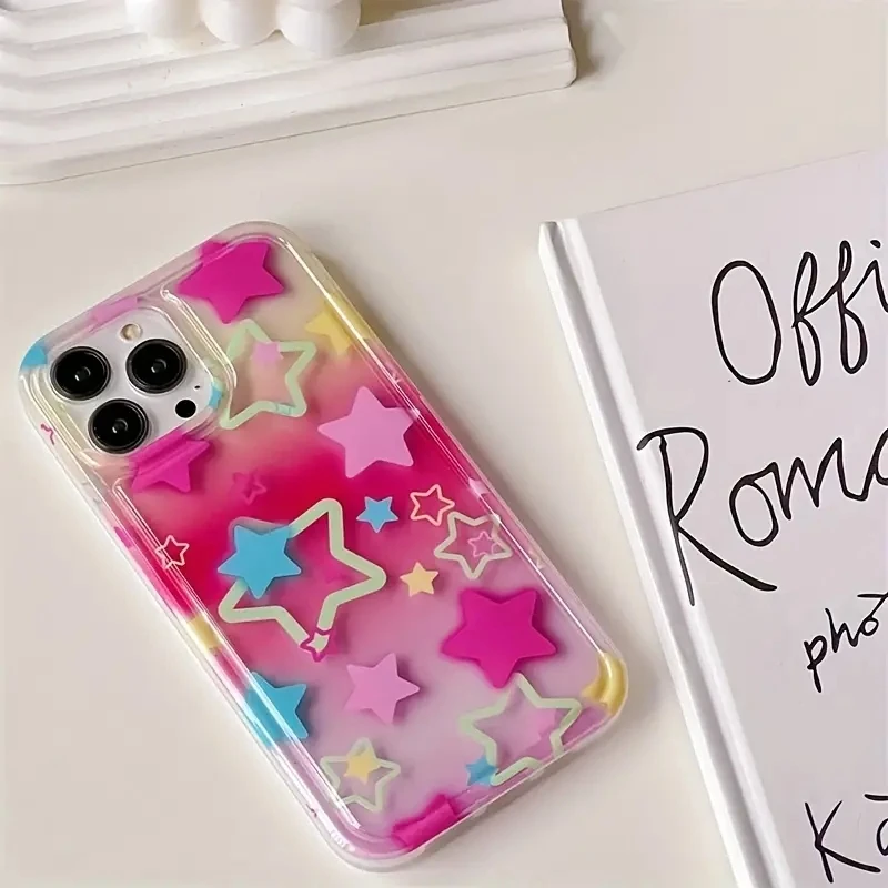 Funda colorida con forma de estrella para Samsung A55 A54 5G A53 A52 A51 A34 A35 A33 A32 A15 A14 A13 A72 A73 S24 S23 S22 S21 FE Ultra Plus - imagen 3