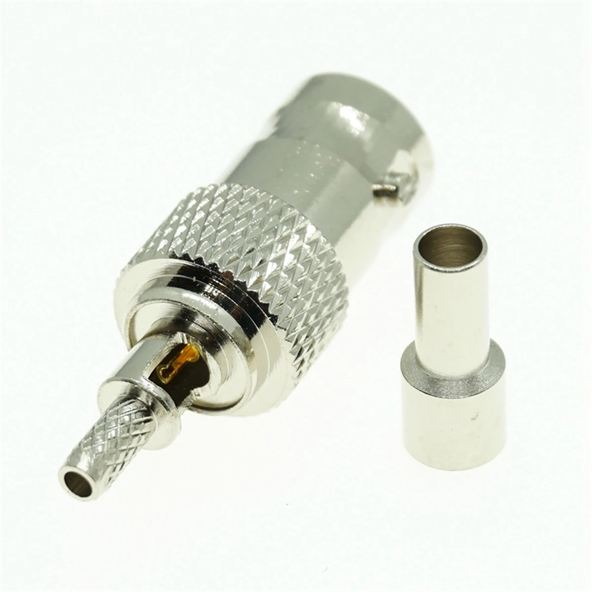 10 Uds BNC hembra engarzado RF conector de ventana recta Coaxial para RG174 RG316 - imagen 3