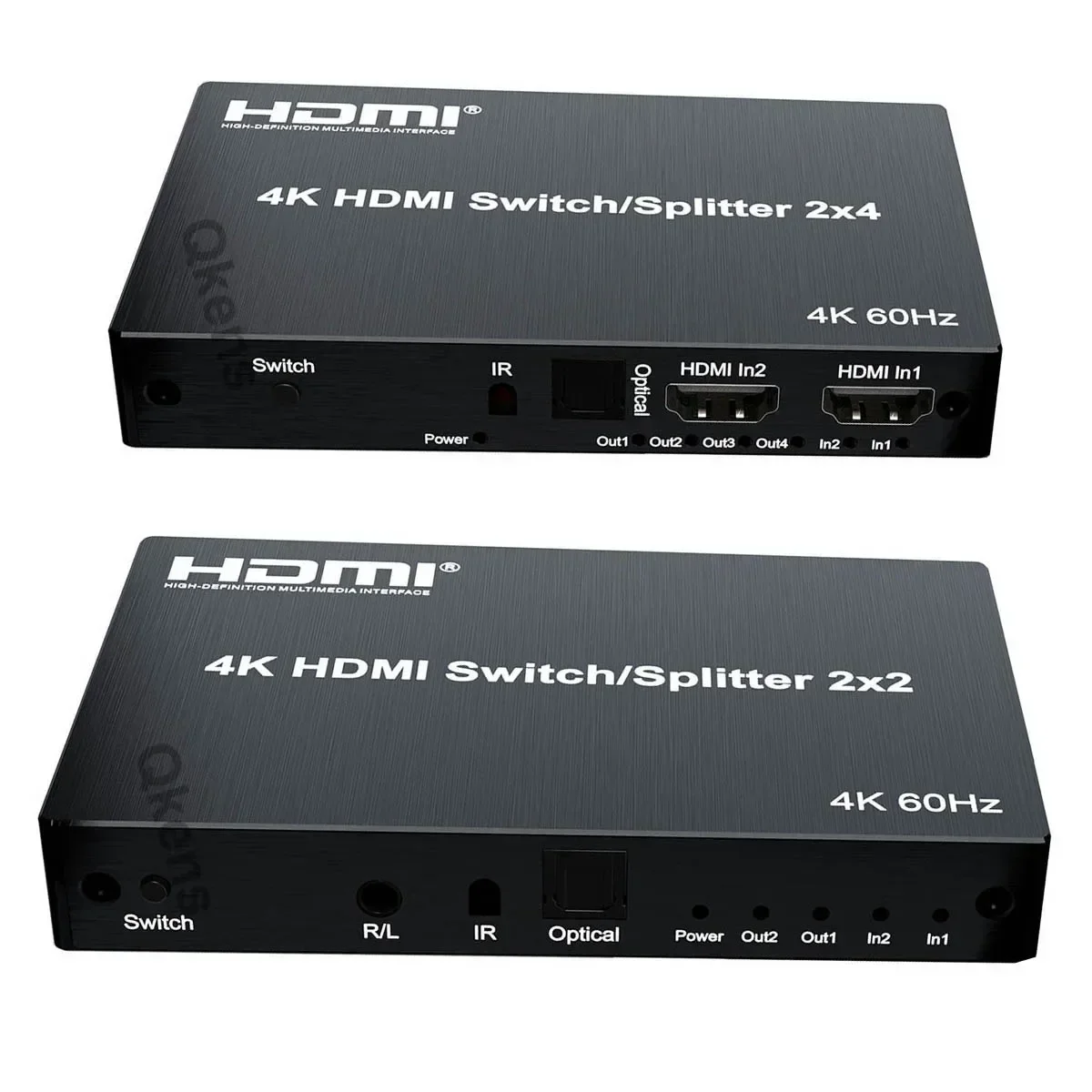 Divisor de interruptor HDMI 4K 60hz 2x2 2 en 2 4 salidas 2x4 conmutador HDMI 3,5mm extracto de Audio convertidor de vídeo 3D TV Dual 2 3 o 4 pantalla
