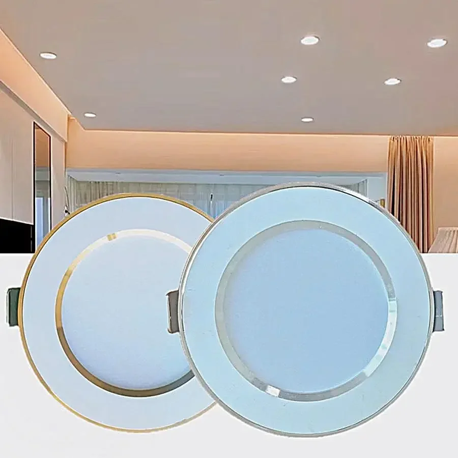Lámpara de techo LED redonda empotrada de aluminio, Panel de luces de iluminación interior, blanco cálido/frío, 20W, 18W, 15W, 12W, 110V, 220V - imagen 4