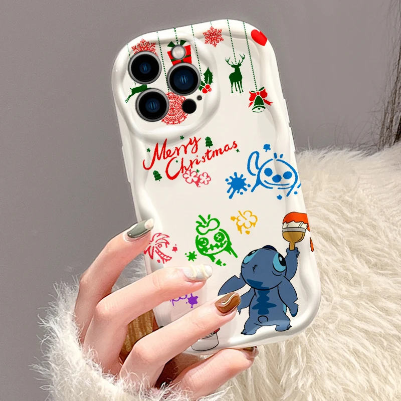 Stitch-funda de teléfono de dibujos animados para Apple, carcasa trasera de aceite, arte Popular, para iPhone 15, 14, 13, 12, 11, XS, XR, X Pro Max Plus - imagen 3