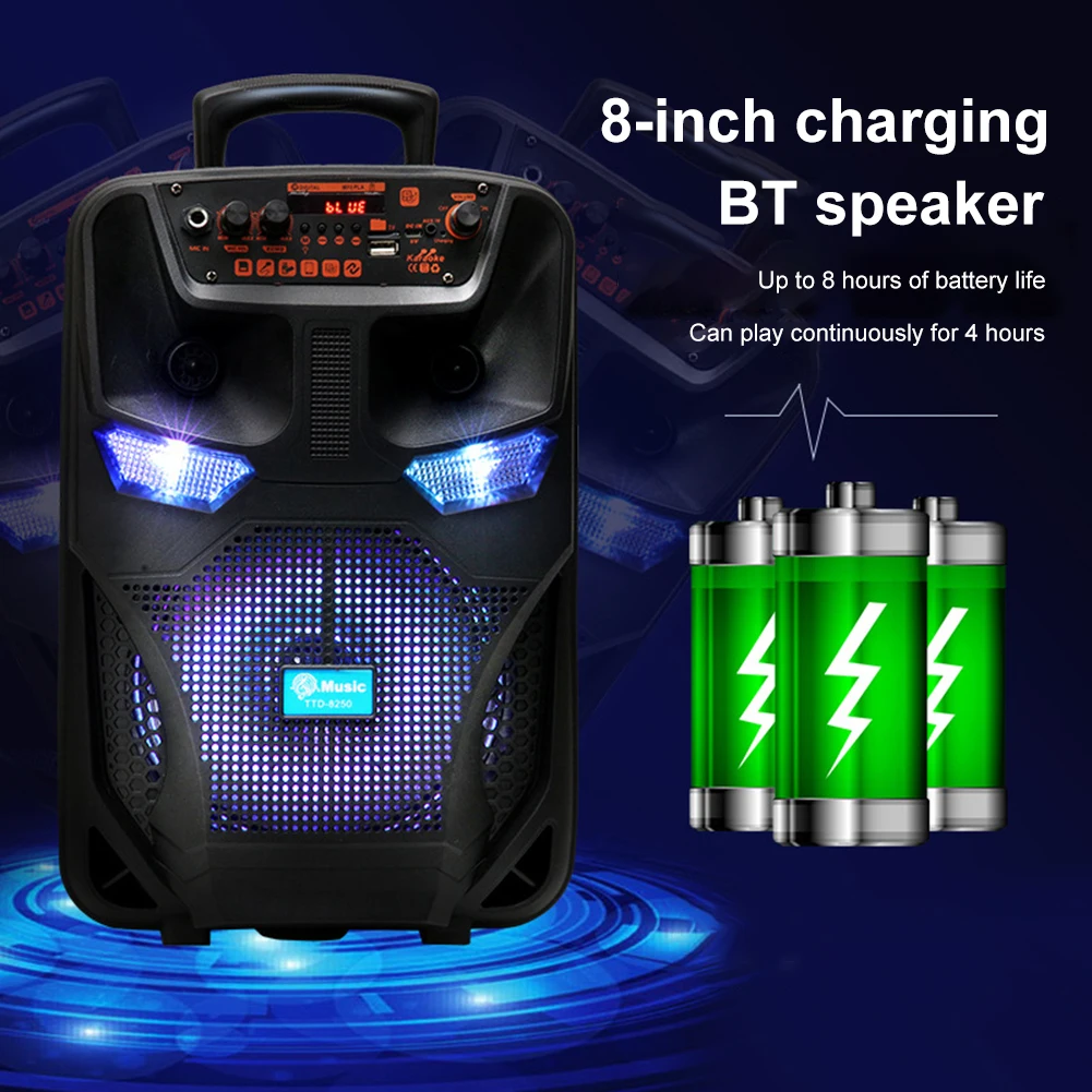 Altavoz portátil inalámbrico con Bluetooth, caja de sonido con Control remoto y micrófono para exteriores, Fiesta en casa, viajes, 1500mAh - imagen 4