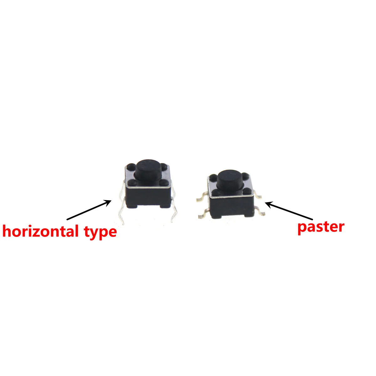 100 Uds 6X6X6 interruptor de botón táctil 6X6X7 6X6X8 6X6X4,3/5/6/7/7,3/8/9,5/10/11/12/13/14MM interruptor de botón 4 pines - imagen 2