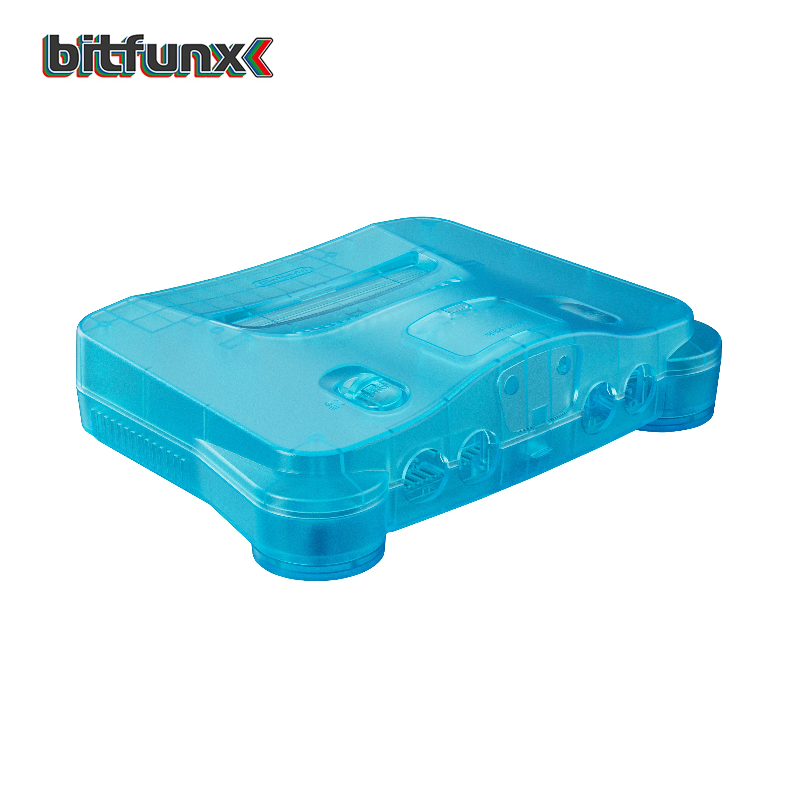 Bitfunx Ice Blue N64 carcasa de repuesto transparente carcasa protectora para consola de juegos Nintendo 64 todas las versiones - imagen 3