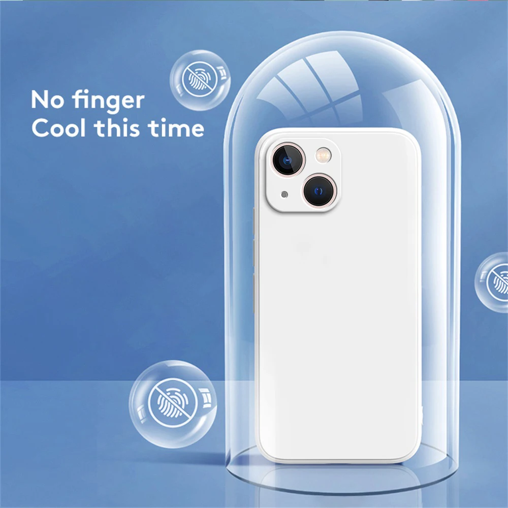 Funda de teléfono de silicona líquida cuadrada Original para iPhone 14 13 7 8 Plus X XR XS 11 12 Pro Max SE 2 3 funda protectora de cámara de lujo - imagen 3