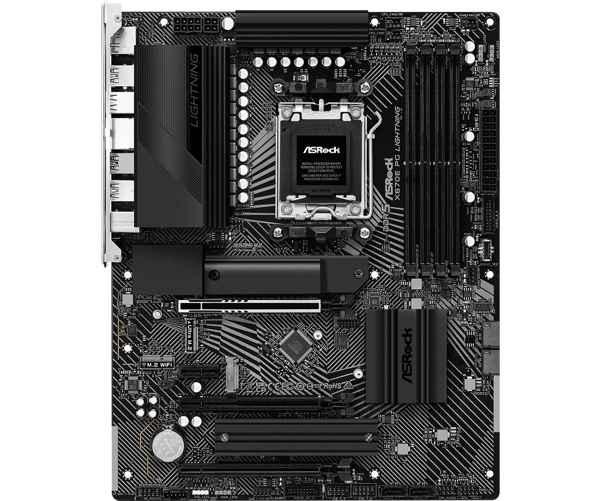    Placa base ASRock AMD X670 X670E PG LIGHTNING Sokcet AM5 DDR5 192GB compatible con 7900X 7600 8300GE 9950 8700F 7700 cpu NVMe SSD - imagen 2