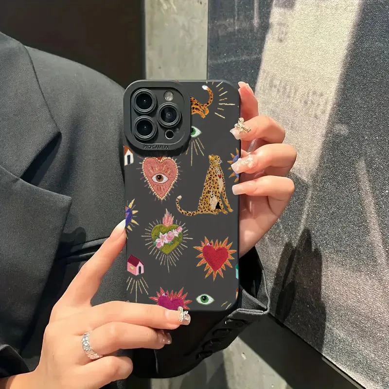 Funda de teléfono negra con diseño de ojo de leopardo para Xiaomi Redmi Note 14 13 12 Pro Plus 5G 12S 11 10 Redmi 14C 13C 4G, funda de silicona - imagen 4