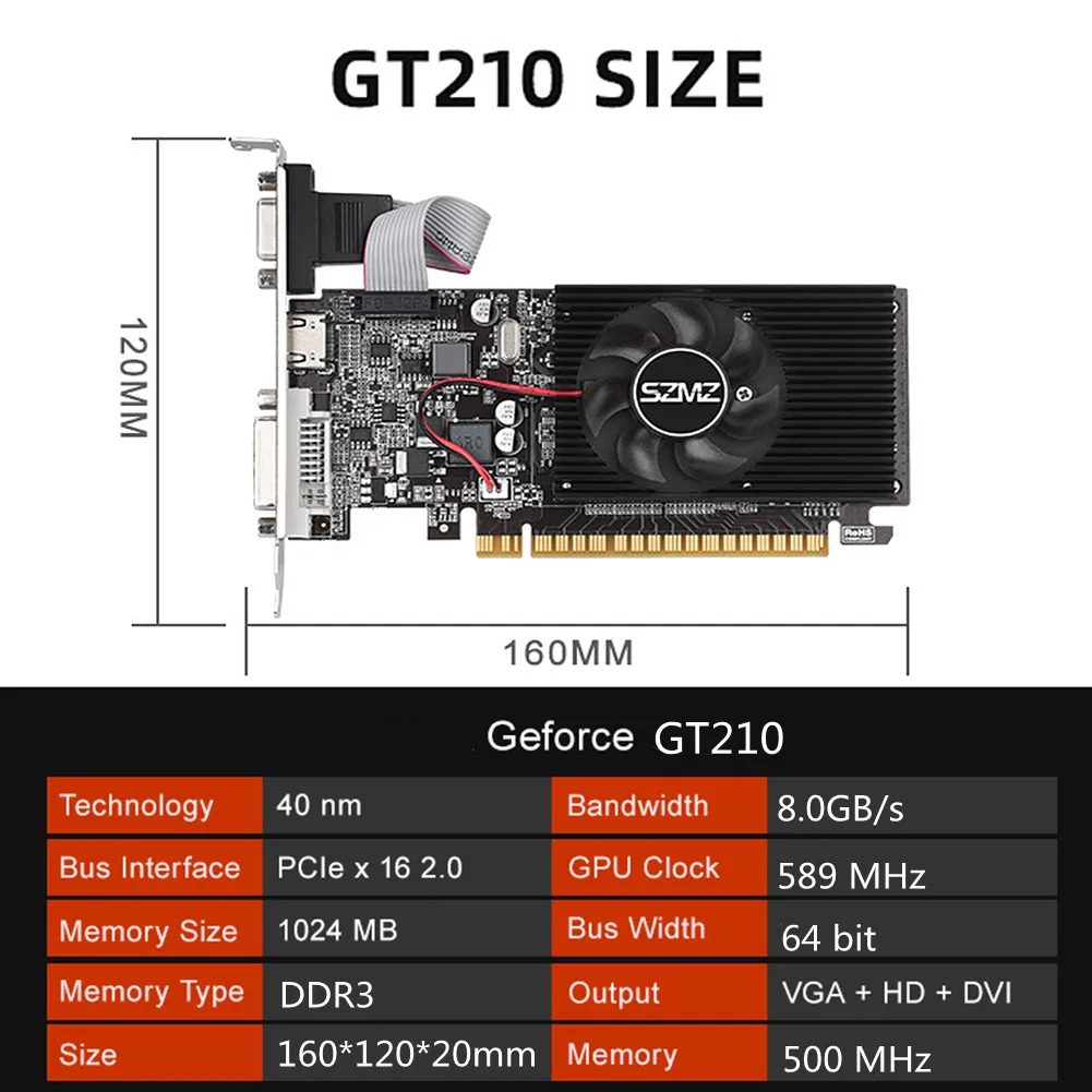 GT210 1GB DDR3