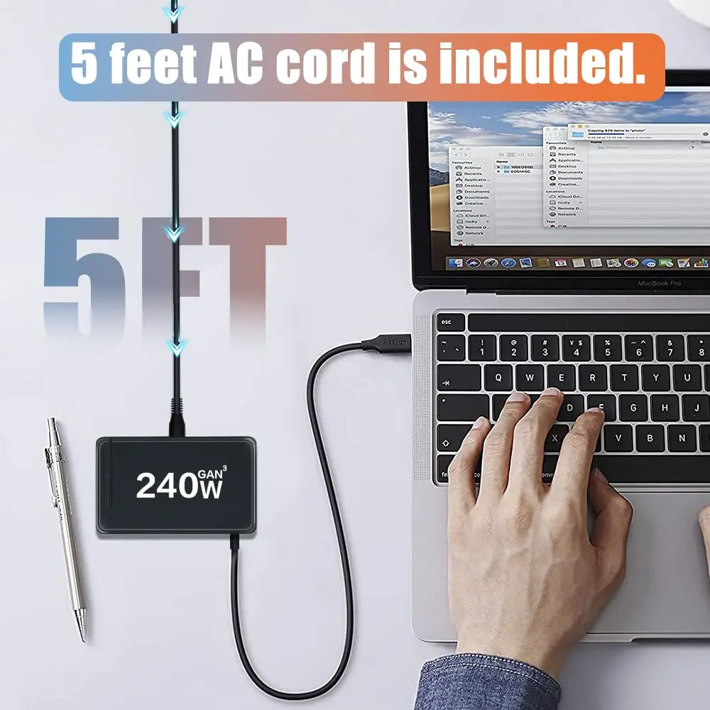 240W/300W GaN de escritorio de 8 puertos para cargador rápido de teléfonos móviles, adaptador de estación de carga rápida para Iphone/Samsung/Xiaomi, indicador LED - imagen 5