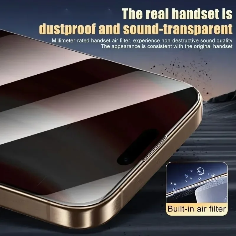 Protector de pantalla de privacidad de cubierta completa de 3 uds para iPhone 17 16 Pro Max 15 14 Plus Pro 13 12 11 Pro X XR XS Max vidrio templado - imagen 5