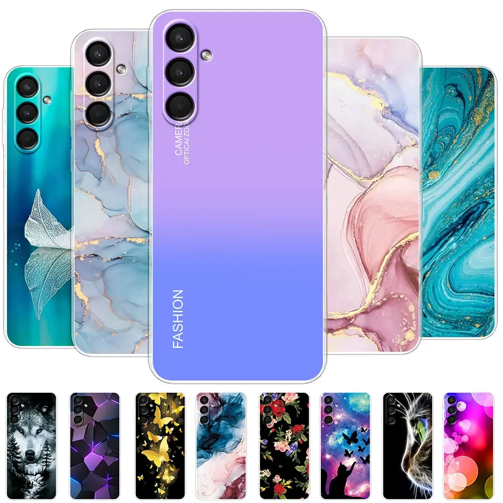 Funda de silicona transparente para teléfono Samsung Galaxy M54 5G, carcasa de TPU suave, mármol, parachoques