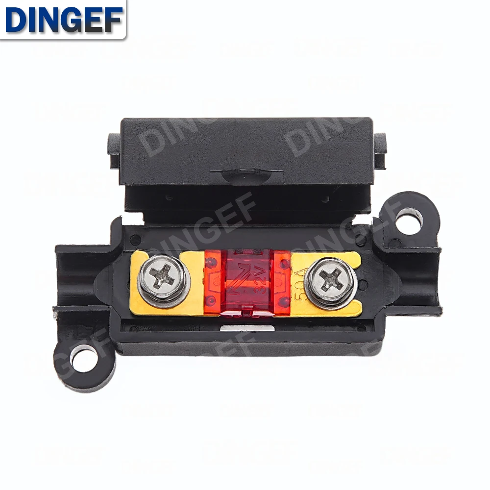 1 Juego de fusibles automáticos tipo placa plana 32V tipo horquilla perno batería fusible soporte de modificación de coche 30A-100A caja de fusibles - imagen 3