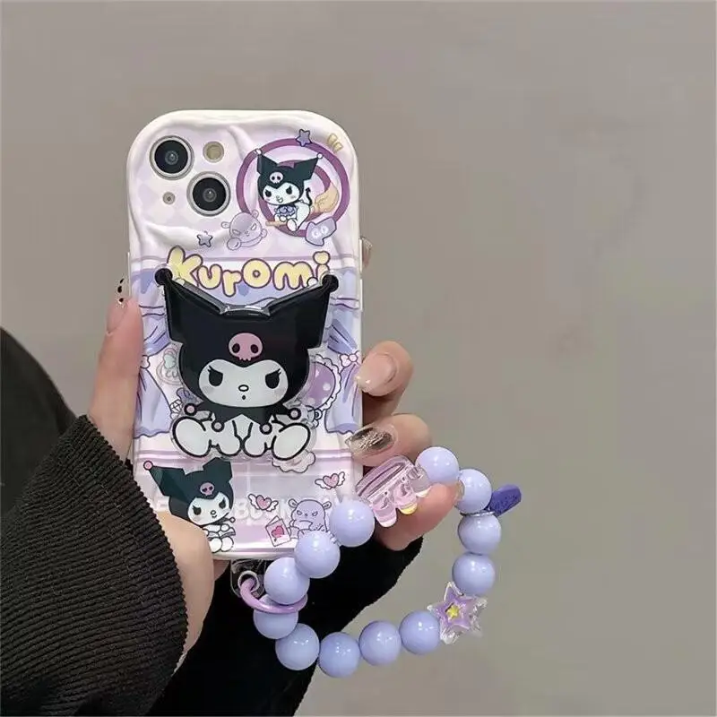 Funda 3D Rosa Hello Kitty Kuromi, carcasa con soporte y cadena para Samsung Galaxy M54, A25, A05S, A32, A72, A24, A51, A71, A50, A30 - imagen 5