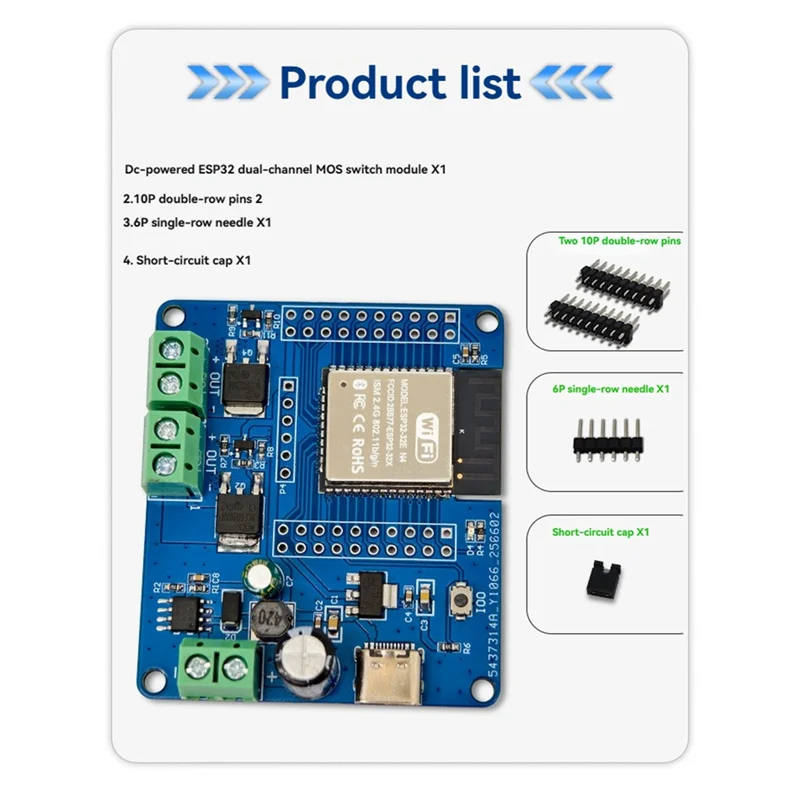 Módulo de interruptor MOS de doble canal ESP32 DC5-60V ESP32-32E integrado Wifi y módulo BLE - imagen 3