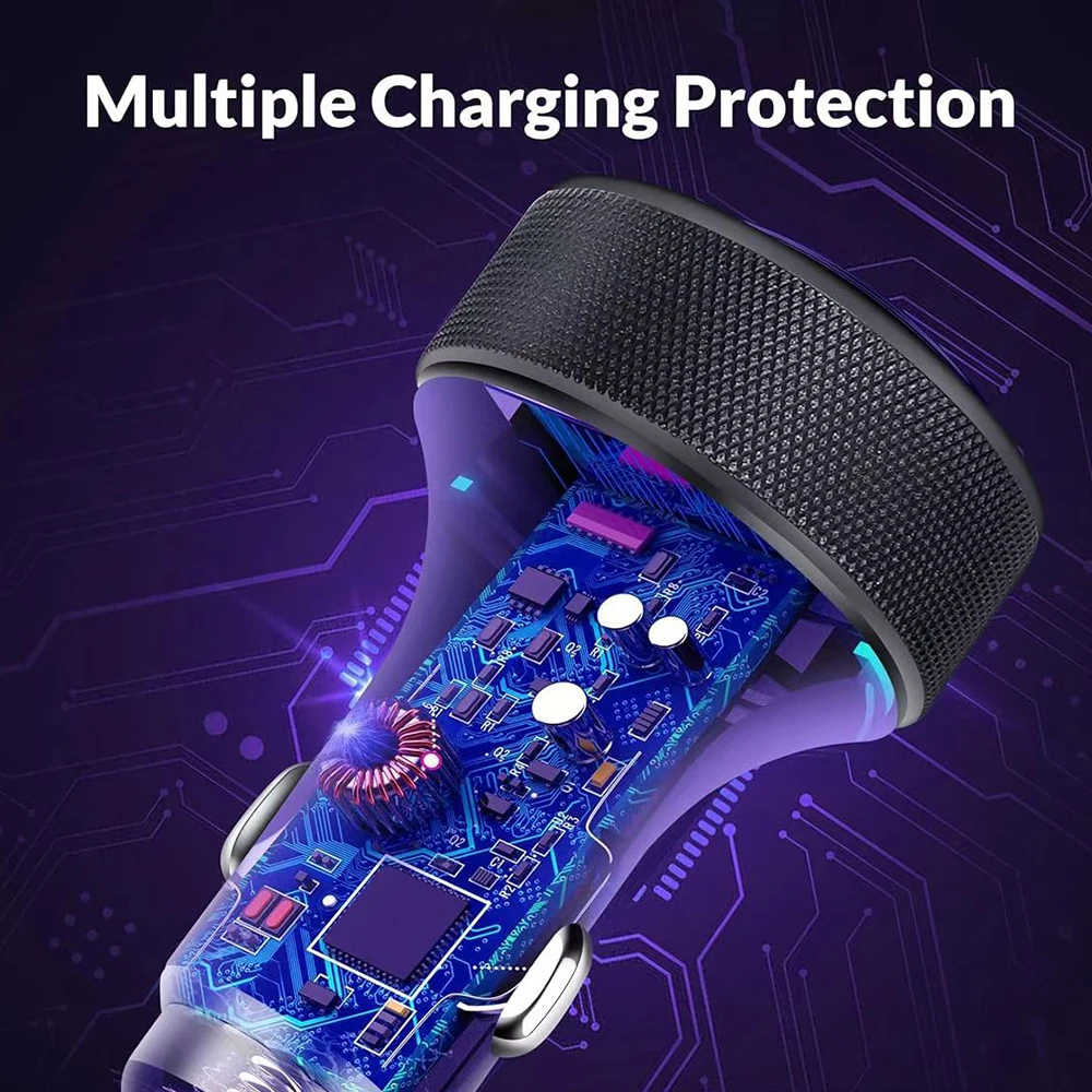 PD90W 4 puertos PD USB cargador de encendedor de cigarrillos adaptador QC3.0 cargador rápido en el coche para iPhone15 Samsung Ipad Macbook portátil - imagen 5