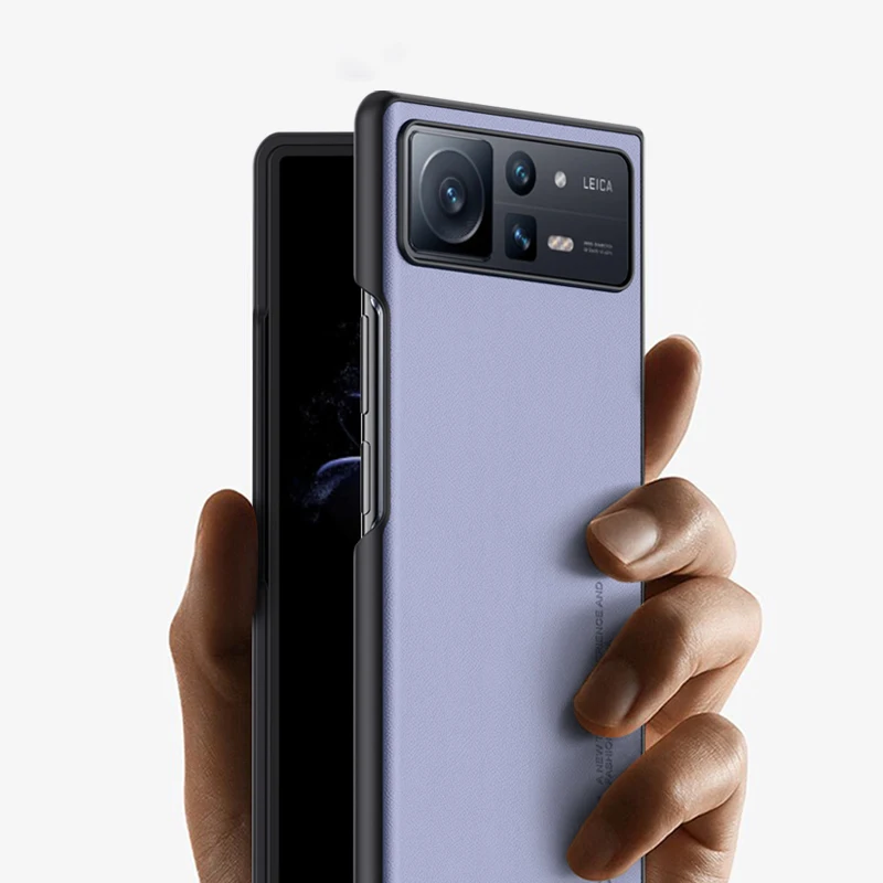 Funda de cuero de lujo para Xiaomi Mix Fold 2, armadura de fibra de carbono a prueba de golpes, bordes suaves, cubierta de teléfono para Xiaomi MixFold MixFold2 - imagen 4