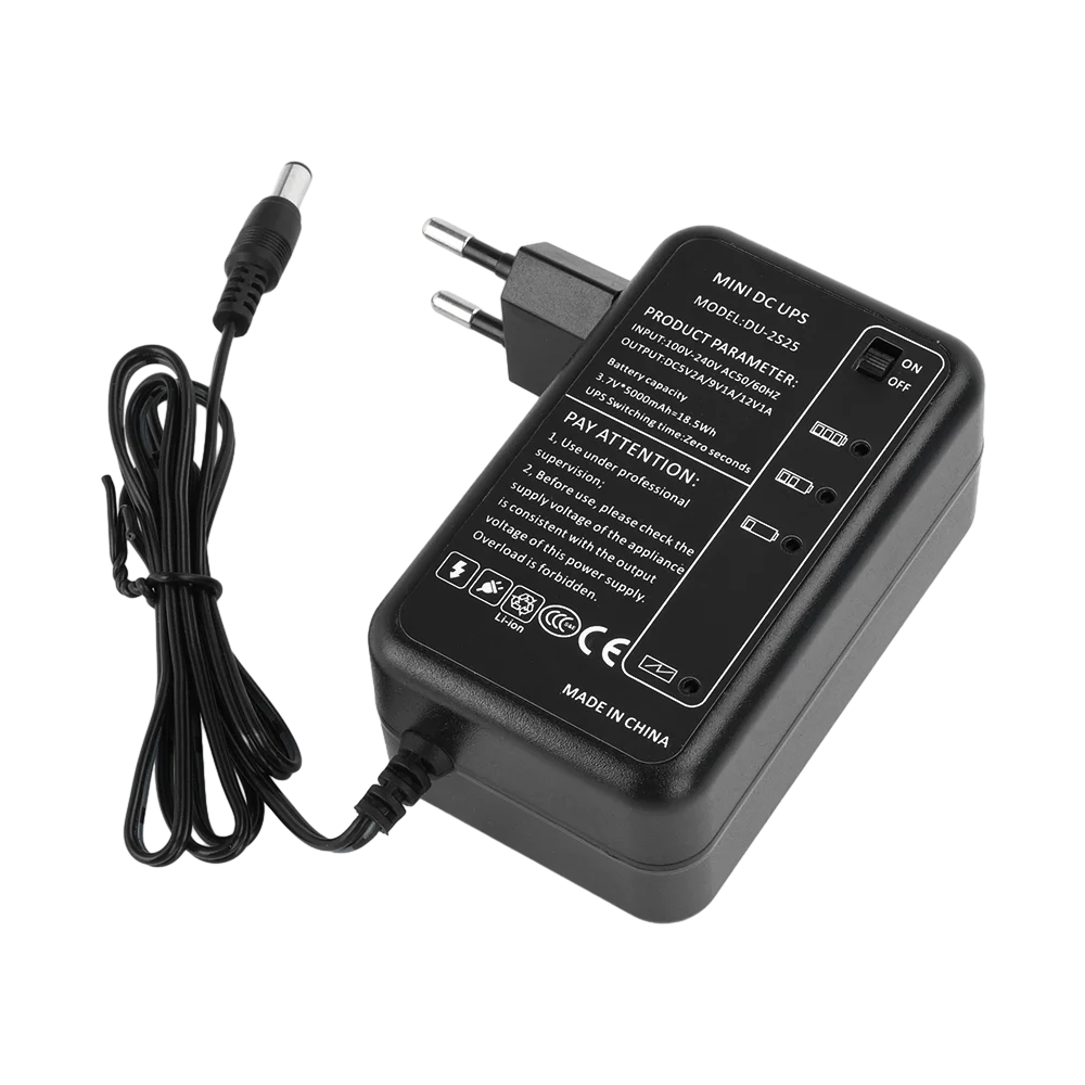 Mini UPS portátil de 5V, 9V, 12V, 1A, 5000mAh, CC para módem, cámara CCTV, amplificador enrutador Wi-Fi, amplificador de Panel de tira LED, enchufe UE/EE. UU. - imagen 3