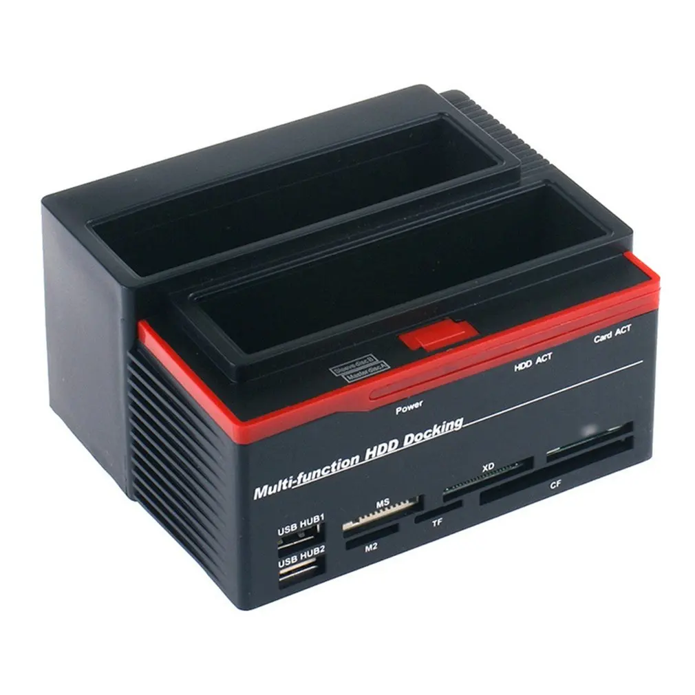 Caja de disco duro móvil HDD, estación de acoplamiento USB a 2,5 pulgadas, 3,5 pulgadas, SATAI/II/III IDE, ranuras duales, carcasa de disco duro externo
