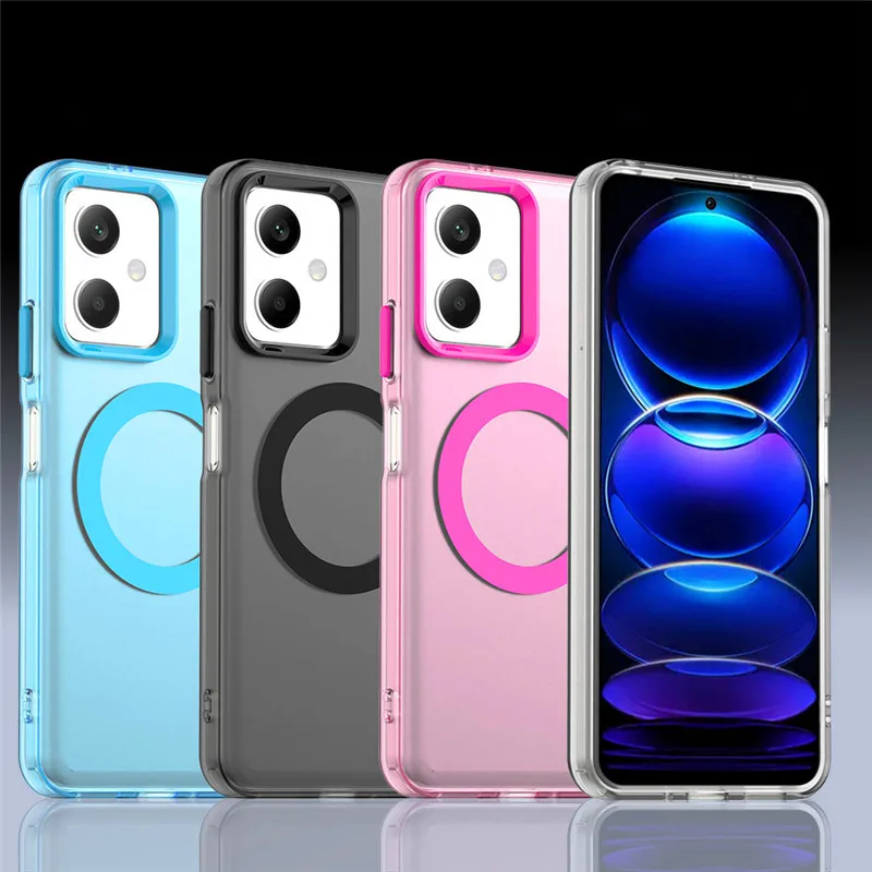 Para Poco X5 5G funda para Poco X5 X6 X7 Pro 5G cubierta translúcida Color caramelo mate magnético a prueba de golpes parachoques protector