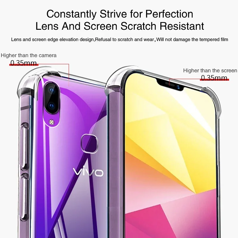 Funda de silicona suave para teléfono móvil, carcasa transparente de lujo a prueba de golpes para VIVO X21, Ud, X21A, X21S, X21i - imagen 3