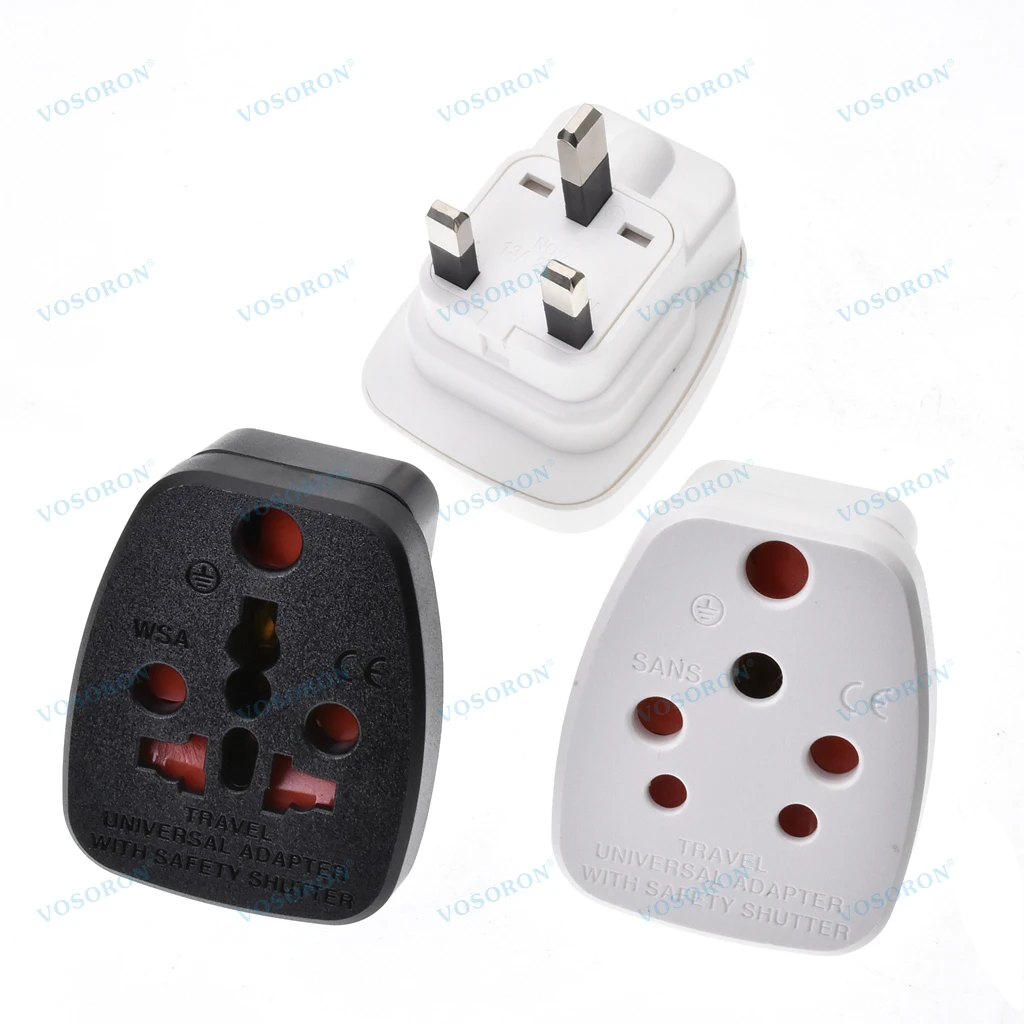 13A Sudáfrica 3 pines Universal a Reino Unido Gran Bretaña Qatar Maldivas enchufe adaptador toma de corriente convertidor de viaje suizo India UE AU Reino Unido EE. UU. - imagen 2