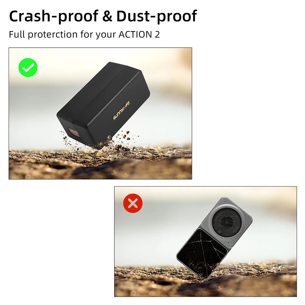 Estuche de almacenamiento portátil para cámara deportiva DJI Action 2, carcasa protectora de plástico impermeable, Mini bolsa de caja de transporte anticaída - imagen 2