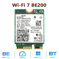 Tarjeta Wi-Fi 7 BE200NGW para PC portátil Windows 11 con Bluetooth