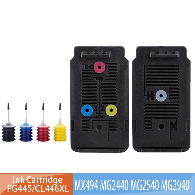 PG445XL CL446XL PG-445 CL-446 PG 445 CL 446 cartucho de tinta recargable para Canon Pixma MX494 MG 2440 2540 2940 2540S IP2840 - imagen 2
