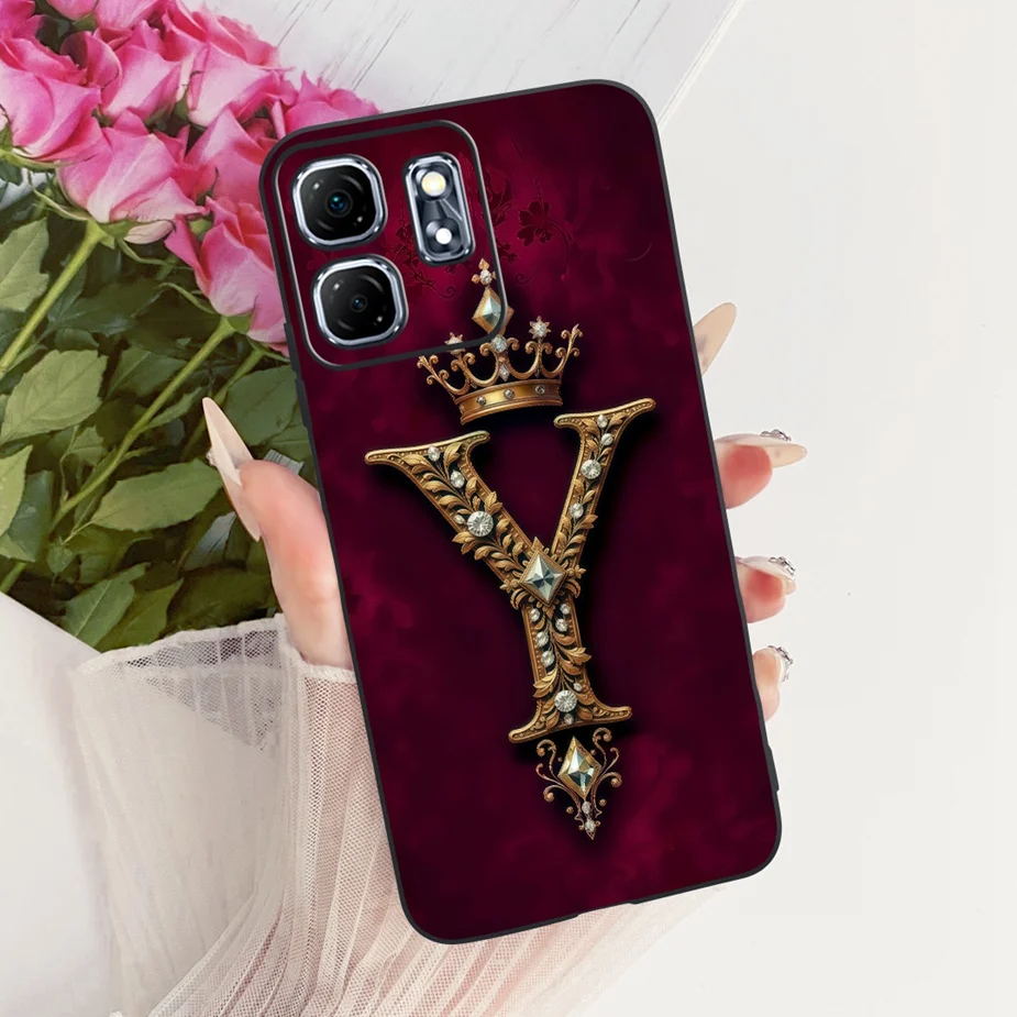 Para Infinix Hot 50i 4G funda X6531 X6531B nueva corona letras cubierta suave TPU funda de teléfono para Infinix Smart 9 Smart9 X6532 contraportada - imagen 2