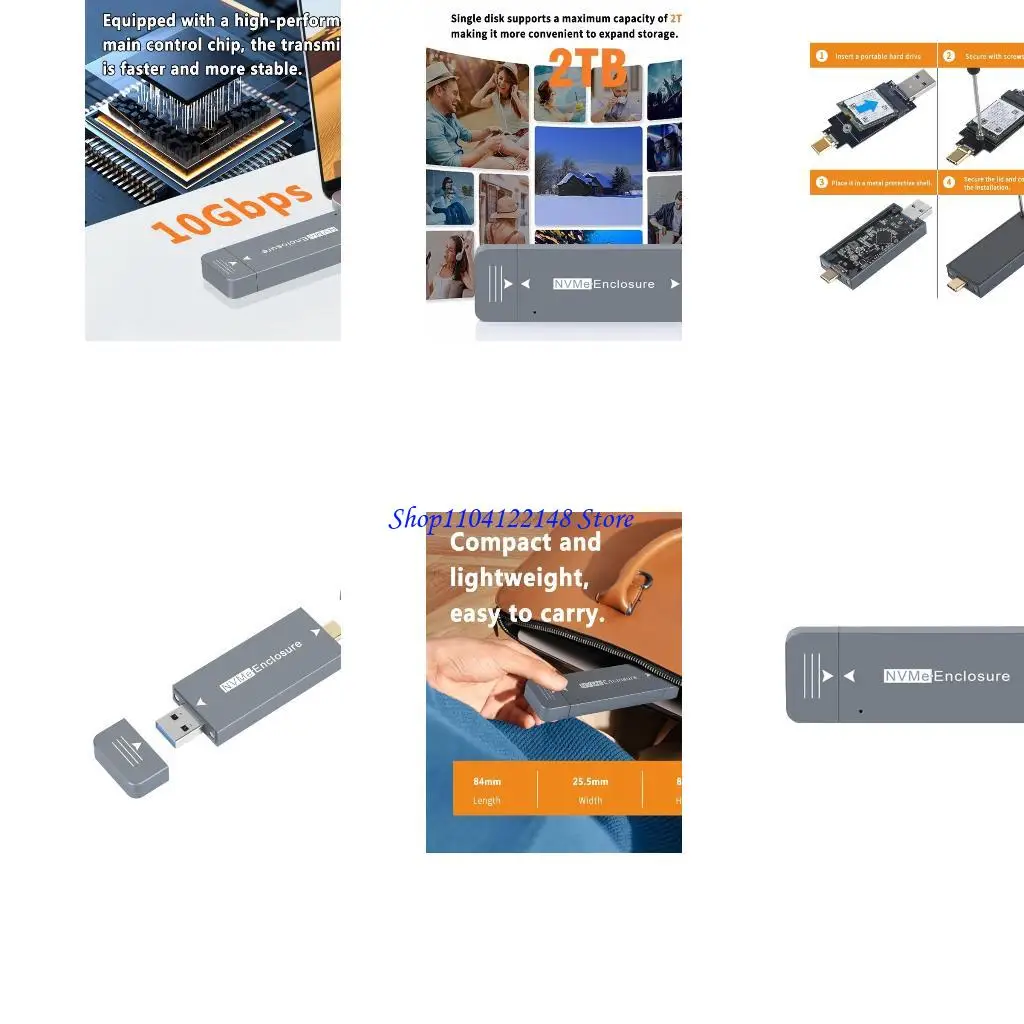 P9FA M.2 2230 NVME Disco Solid Disk Recinto Caso enfriamiento aluminio Función magnética 10 Gbps