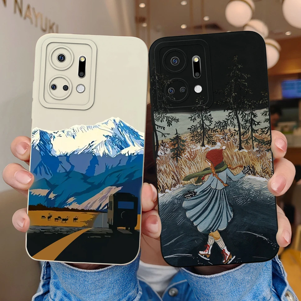 Funda trasera suave de silicona líquida para Honor X7 X7A Play 30 Plus, funda bonita para chica dulce, parachoques suave para Honor X7A Play30Plus - imagen 3