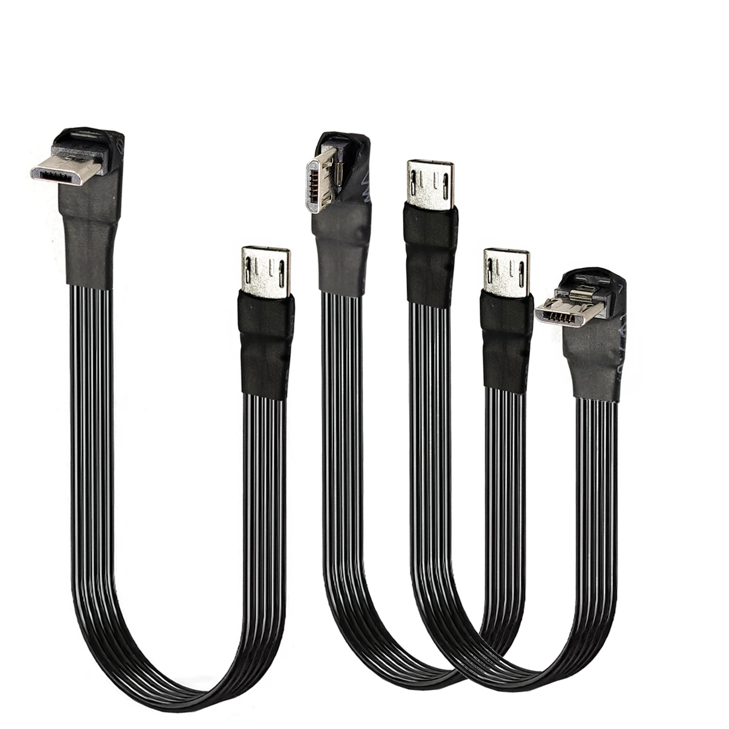 5CM 10CM 50CM 90 grados Micro USB2.0 5 pines arriba, abajo, izquierda y derecha en ángulo macho a macho a conector de Cable de extensión enchufe adaptador - imagen 2