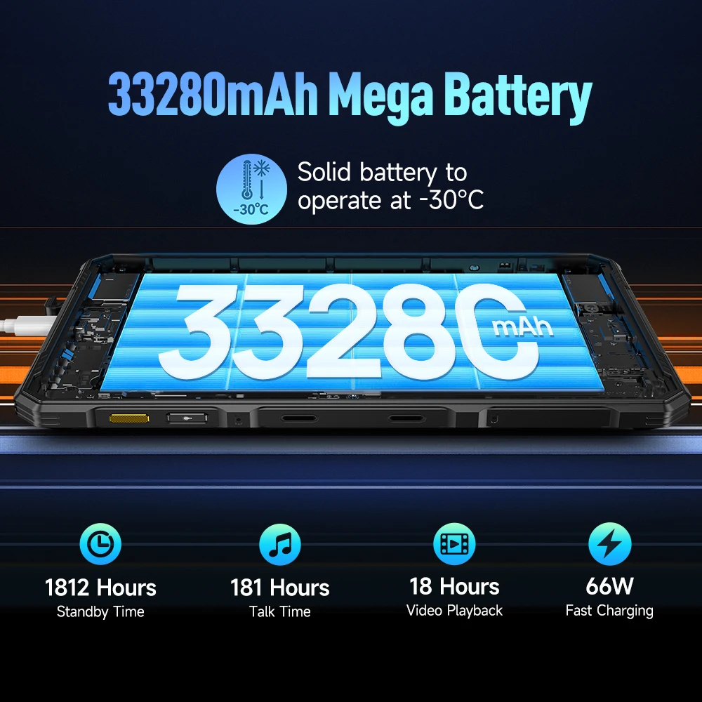 Tableta robusta Ulefone Armor Pad 3 Pro de 33280 mAh, MediaTek MT8788, 16 GB de RAM (8+8), 256 GB de ROM, 50 MP, pantalla de 10,36 pulgadas, resolución 2K, Android 4G, versión global - imagen 3