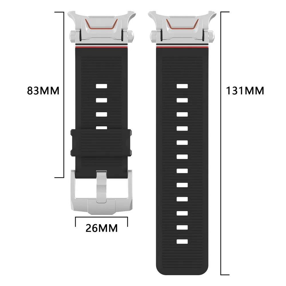 Correa deportiva de silicona + Metal para Samsung Galaxy Watch Ultra, correa estilo Mecha de 47mm, pulsera con extremo curvo sin huecos - imagen 5