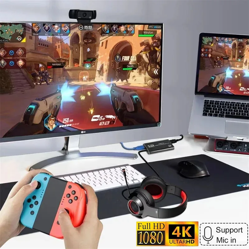 Tarjeta de captura de Audio y vídeo 4K USB 3,0, grabador de vídeo HD 1080P compatible con HDMI para PC, PS4, OBS, grabación de juegos, transmisión en vivo - imagen 5