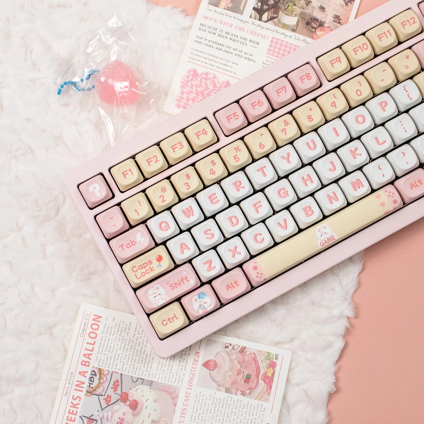 Teclas PBT de sublimación de tinte de cerdo rosa, 141 teclas, teclas de teclado de perfil MOA para interruptores Cherry Gateron MX, teclados mecánicos - imagen 5