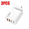 3Pcs UK Plug White