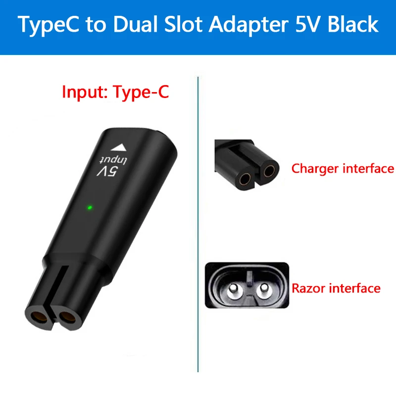 Adaptador de afeitadora tipo C de 5V, convertidor de carga para Philips One Blade QP2724 QP2834 QP4530 QP1924 con indicador de carga - imagen 3