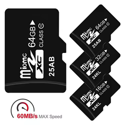 Tarjeta Micro de memoria TF C10, 64GB, 32GB, 16GB, hasta 60MB/s, tarjeta Flash TF A1 para teléfono, tableta, cámara, monitoreo de tacógrafo de coche UAV