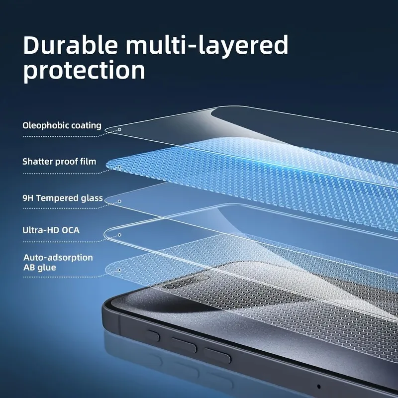 4 protectores de pantalla de vidrio templado para iPhone 16 15 14 Pro Max 11 12 13 Pro Mini 7 8Plus XR XS vidrio resistente a los arañazos - imagen 3