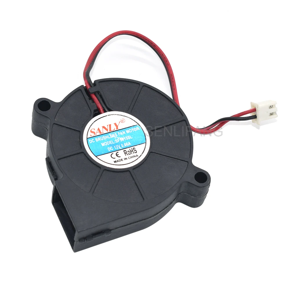Ventilador de refrigeración Industrial para humidificador SANLY SF5015SL, 5cm, 5015, 50x50x15mm, 2 pines, 2 cables, 12V, 0.06A, 0,72 W - imagen 5