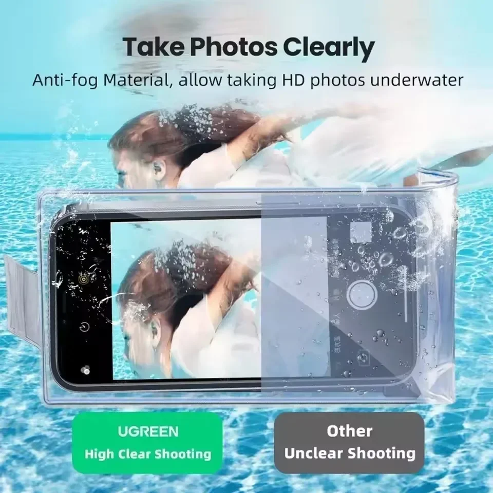 Funda de teléfono impermeable transparente Universal para natación, funda subacuática, funda impermeable para Samsung iPhone 16 Pro Max - imagen 4