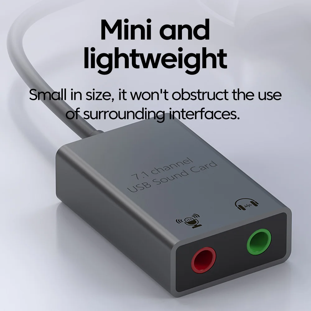 Elough USB/Tipo c a tarjeta de sonido de 3,5 mm Computadora de simulación externa Computadora portátil de 7,1 canales para mejorar la calidad del sonido - imagen 2